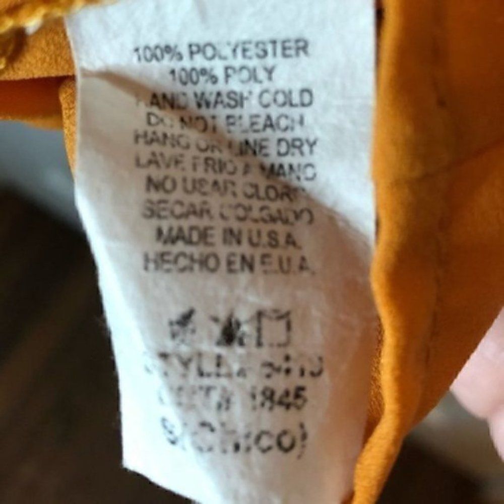 Brenda’s Button Back Blouse Mustard Yellow S - Picture 9 of 9